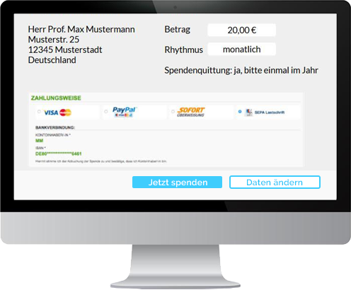 Spendenformulare mit Ein-Klick-Spende