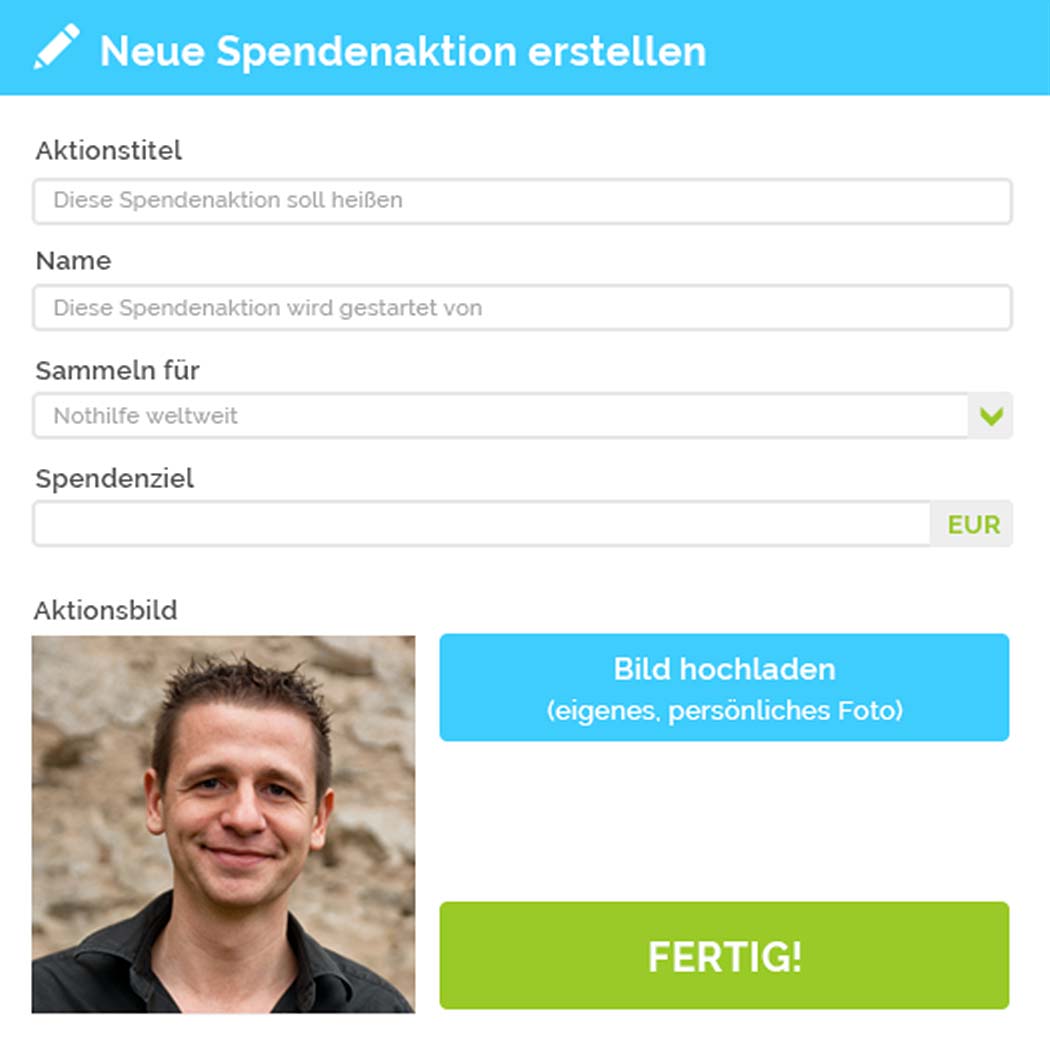 Neue Spendenaktion erstellen