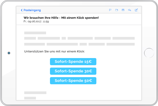 Sofortspende für Newsletter