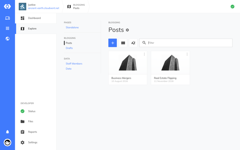 Empty blogging interface