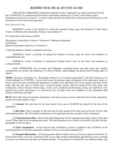 lease agreement template create a free lease agreement form