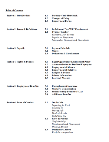View Free Employee Handbook