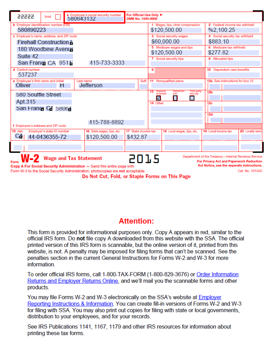Form W 2 Template Create A Free Form W 2 Form 