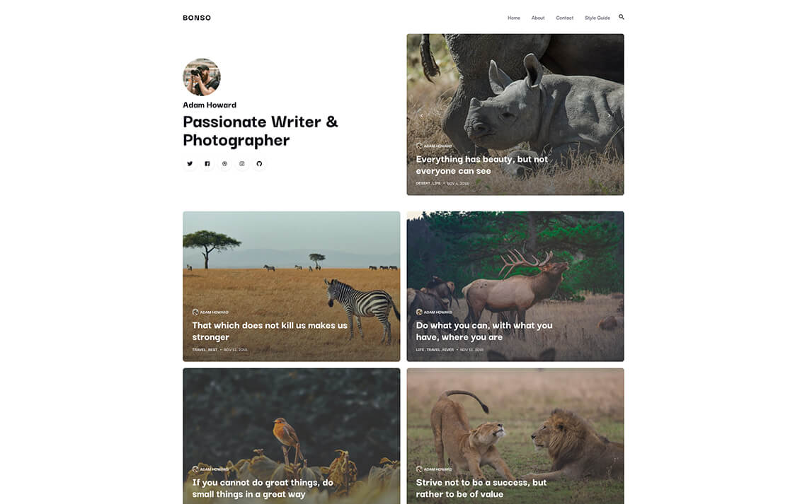 Bonso: a modern blog theme
