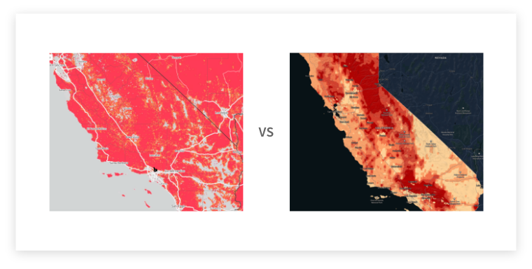 Comparison of Modeling: Current industry view wildfire risk as hyper conservative, while Kettle is hyper detailed in the true nature of risk.