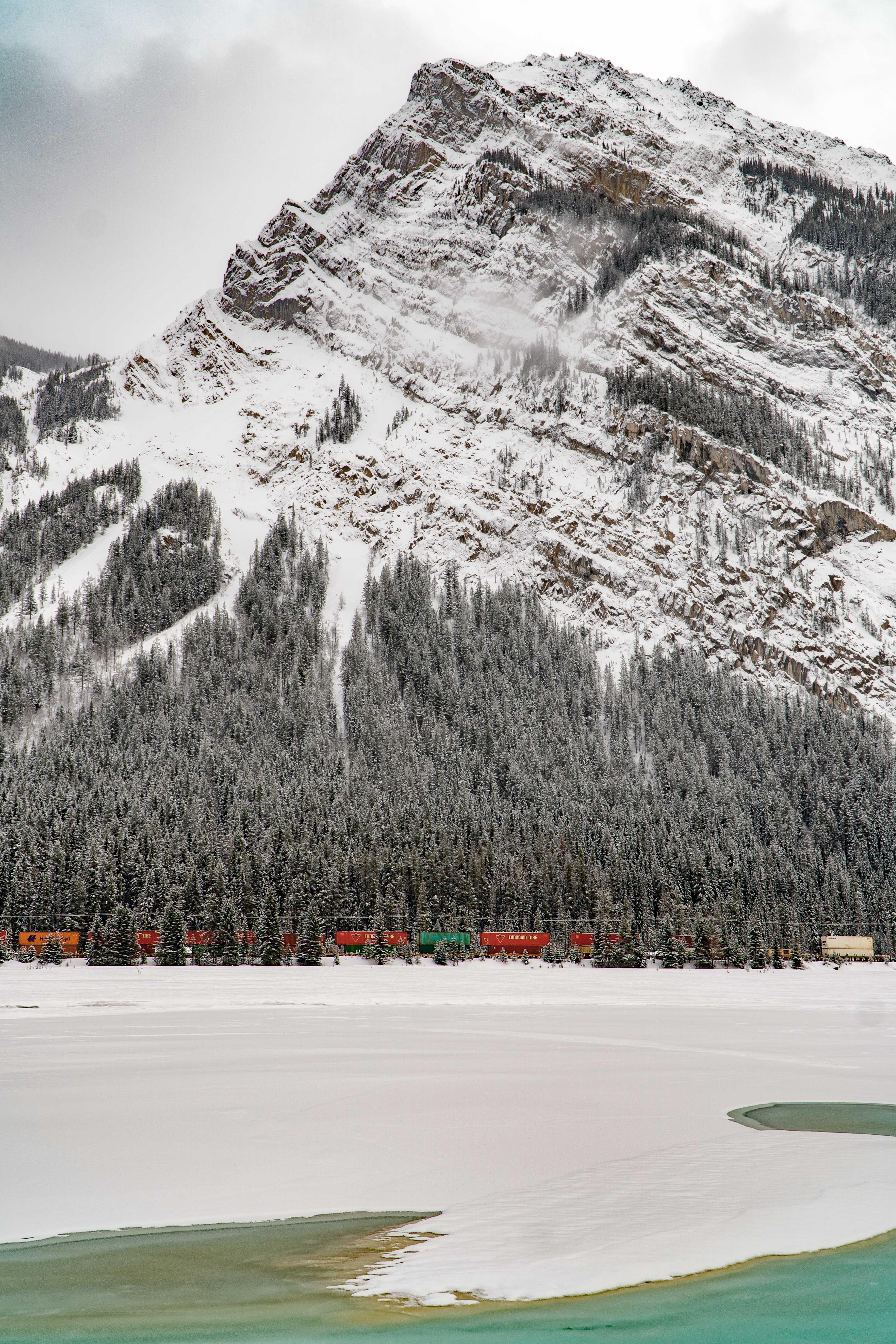 Snow covered mountains and trains? Yes please!