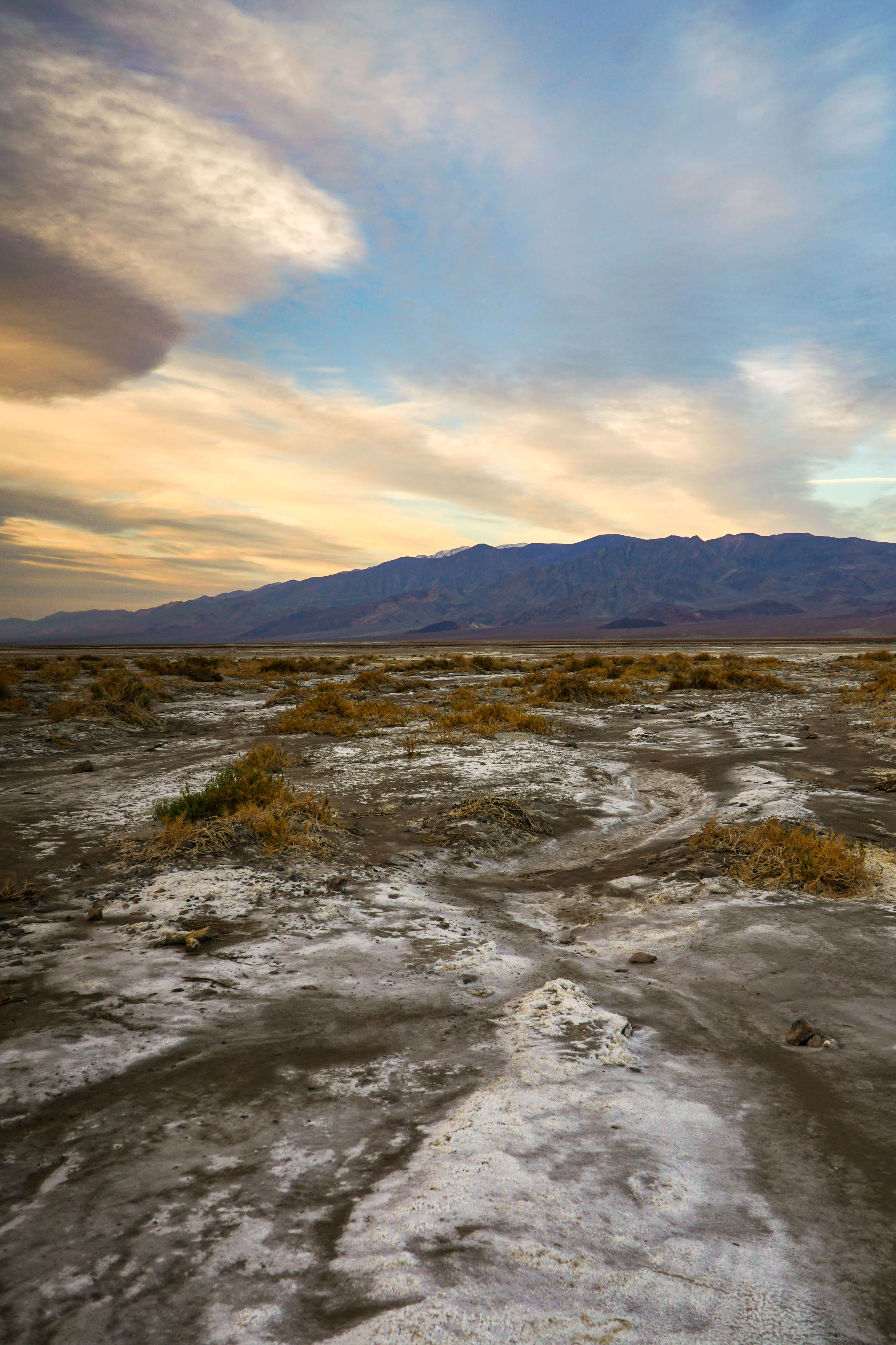 Watching the sunrise over salt flats near Furnace Creek