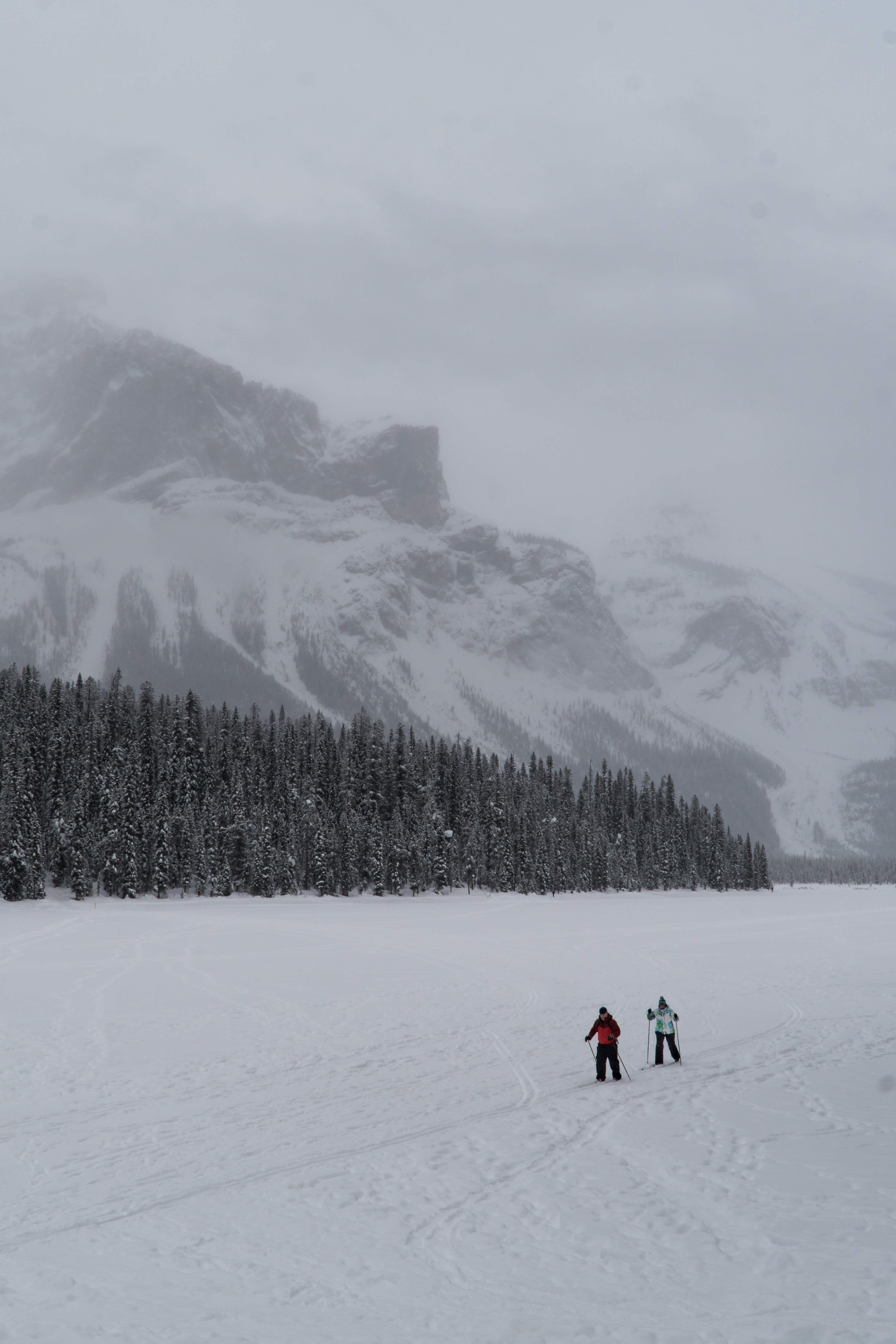 Cross country skiers on Emerald Lake