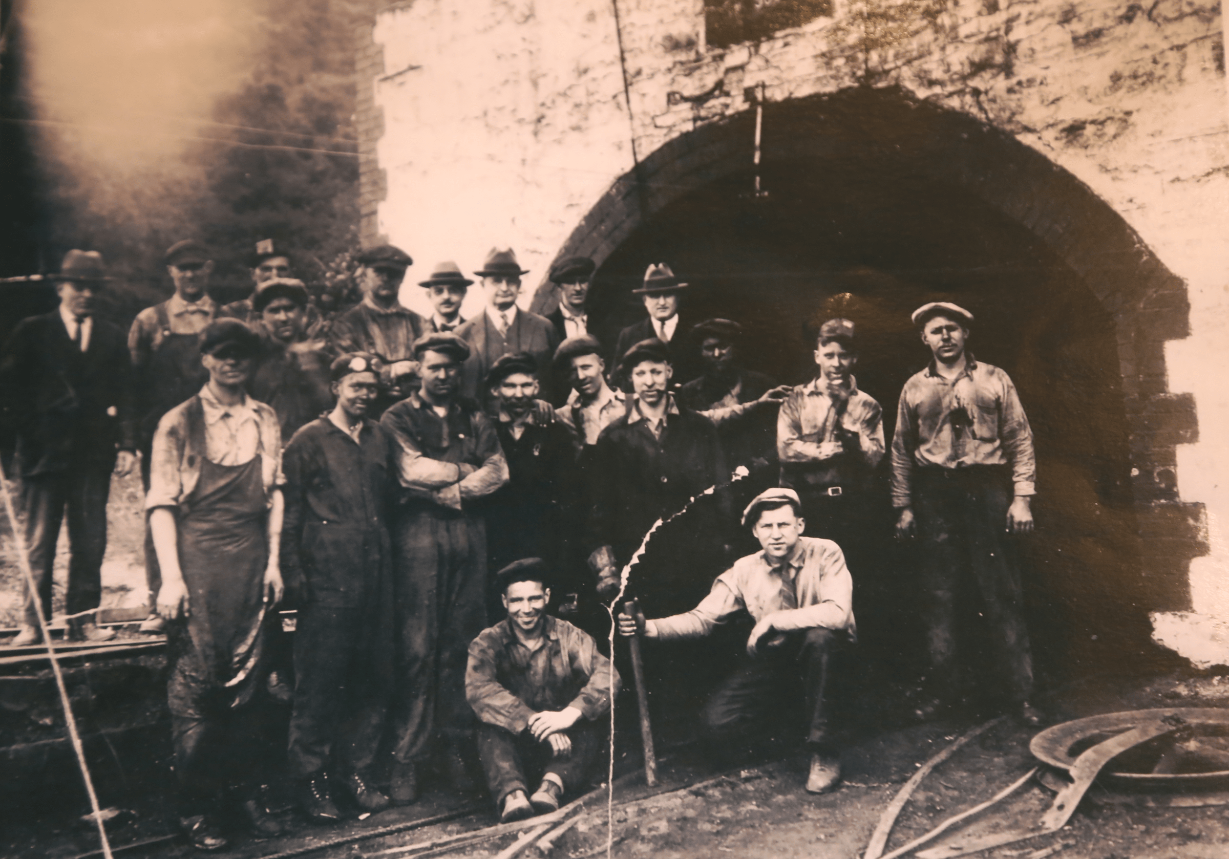 Miners at the mouth of Banning #2 Coal Mine in Whitsett, PA circa 1920. (Photo courtesy of The Whitsett Historical Society)