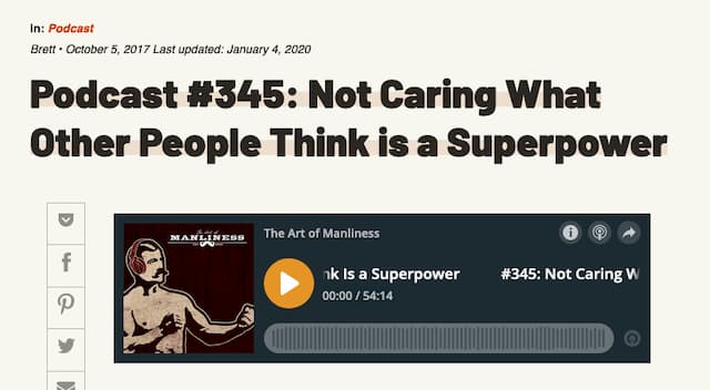 Screenshot of Ed's appearance on the Art of Manliness podcast