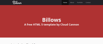 Billows template screenshot