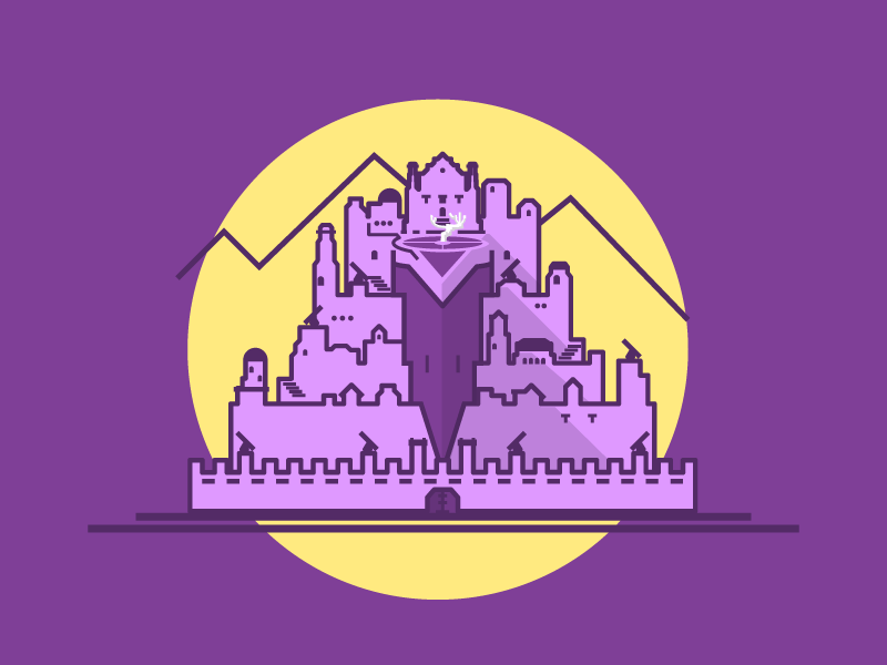 This is an illustration of Minas Tirith inspired by Dribbble.