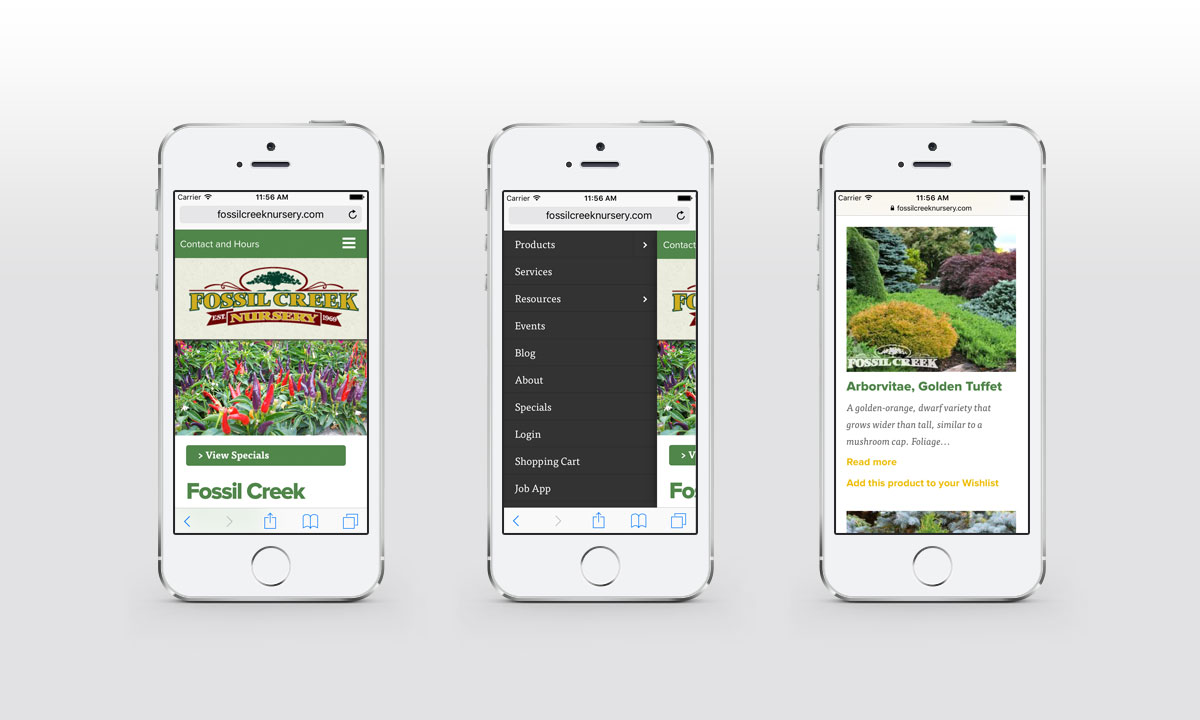 New Mobile Website Screenshots - Fossil Creek Nursery New Mobile Website Screenshots - Fossil Creek Nursery
