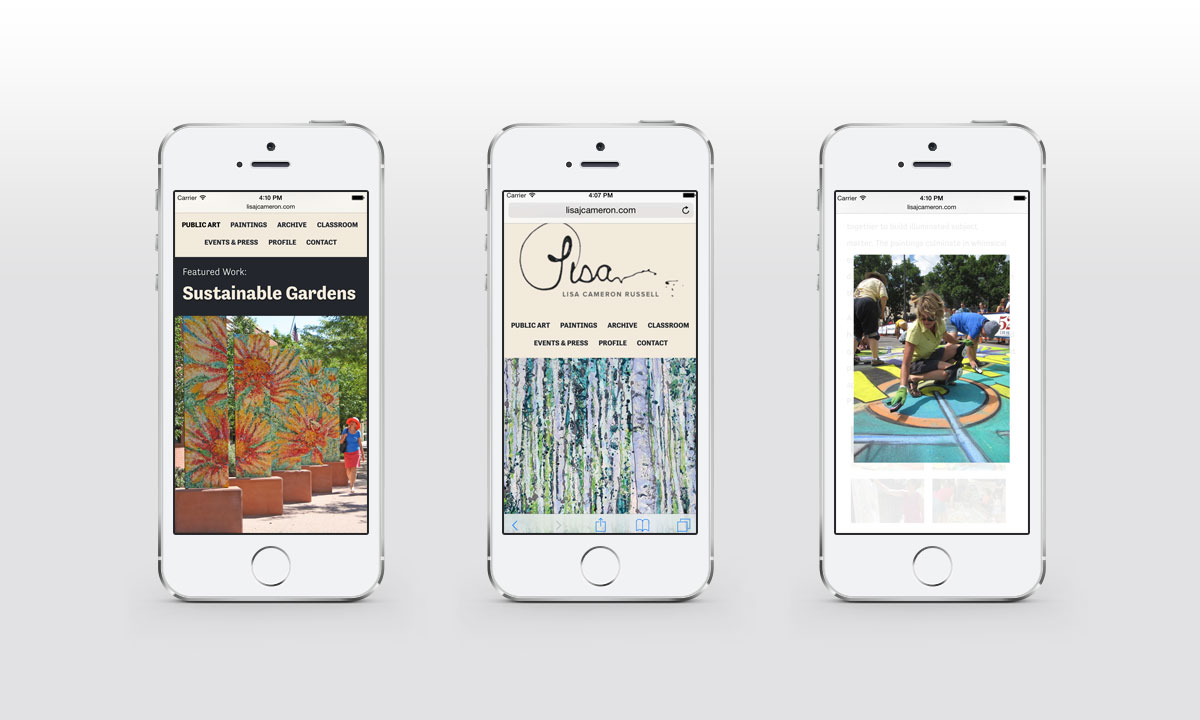 New Mobile Website Screenshots - Lisa Cameron Russell New Mobile Website Screenshots - Lisa Cameron Russell