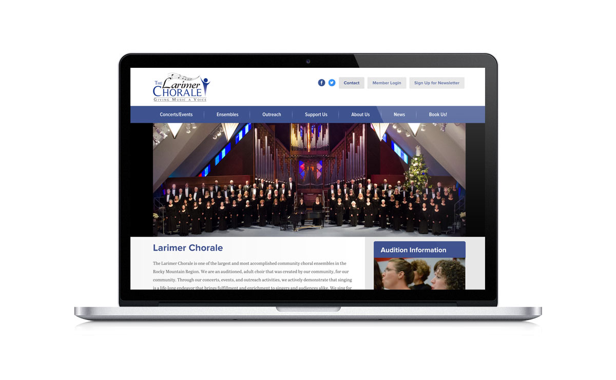 New Desktop Website Screenshot - The Larimer Chorale New Desktop Website Screenshot - The Larimer Chorale