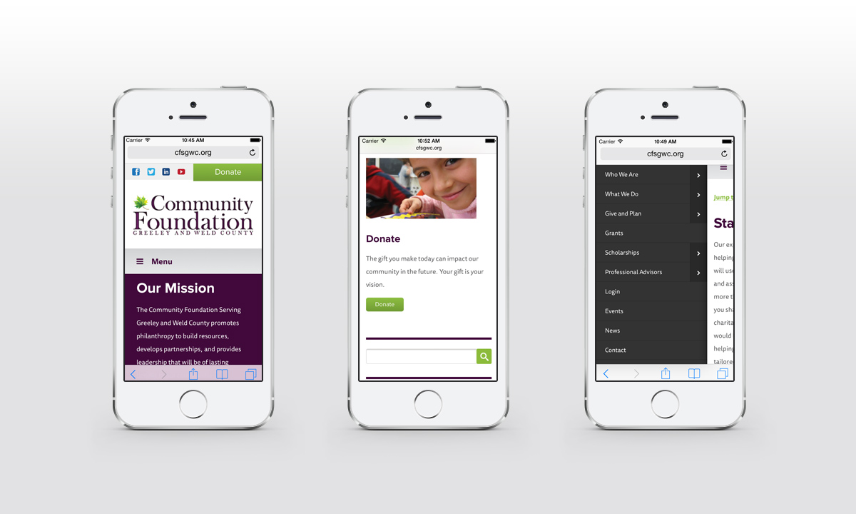 New Mobile Website Screenshots - The Community Foundation Serving Greeley and Weld County New Mobile Website Screenshots - The Community Foundation Serving Greeley and Weld County